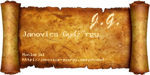 Janovics György névjegykártya