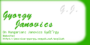 gyorgy janovics business card